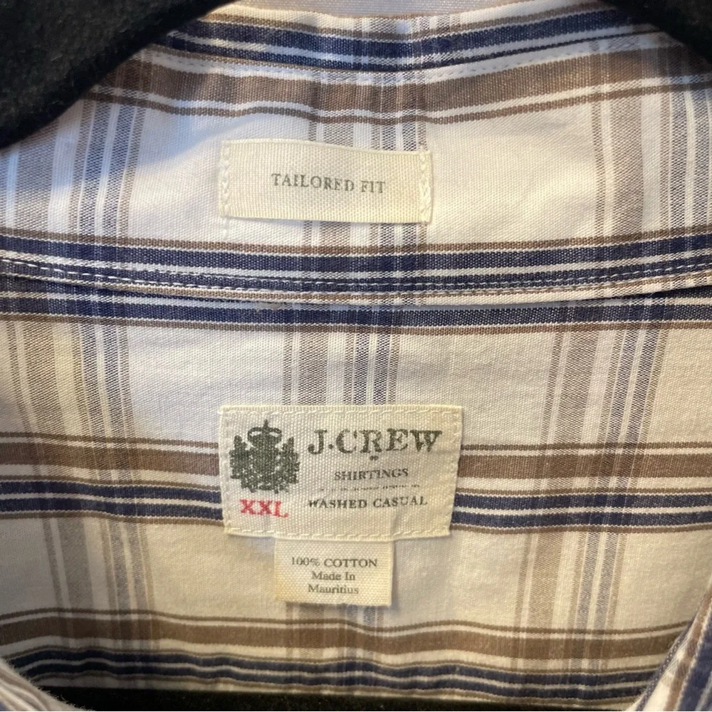 J.Crew Shirtings Cotton Size XXL Long Sleeve Button Down Shirt Tailored Plaid